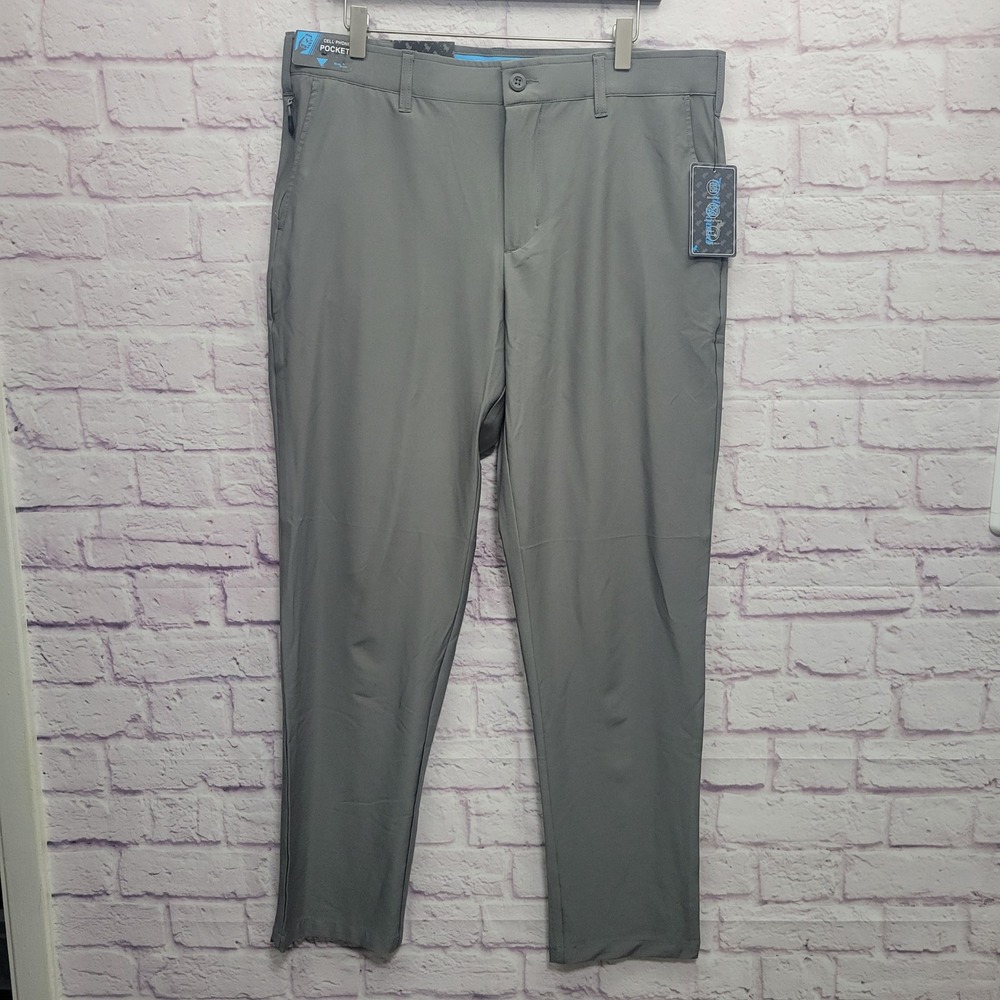 NEW Birdie Bound Performance Golf‎ Pants 36X32 Gray 4-Way Stretch Gorp Techwear